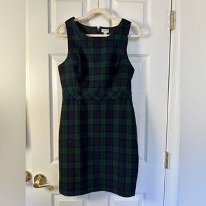 J. Crew Plaid Sheath Wool Dress, Petite 6, NWT